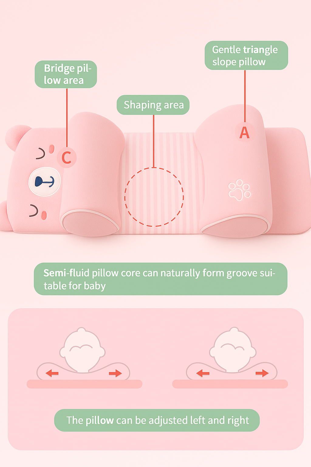 Protect Baby's Head Shape - Soft & Safe Pillow